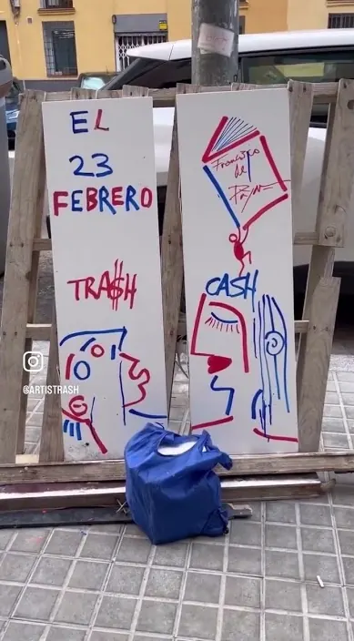 Nuevo libro a partir del 23 – Street-Art in Barcelona: Szene aus dem Art-Is-Trash-Video von Francisco de Pájaro