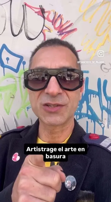 Nuevo libro con dibujo de regalo – Street-Art in Barcelona: Szene aus dem Art-Is-Trash-Video von Francisco de Pájaro
