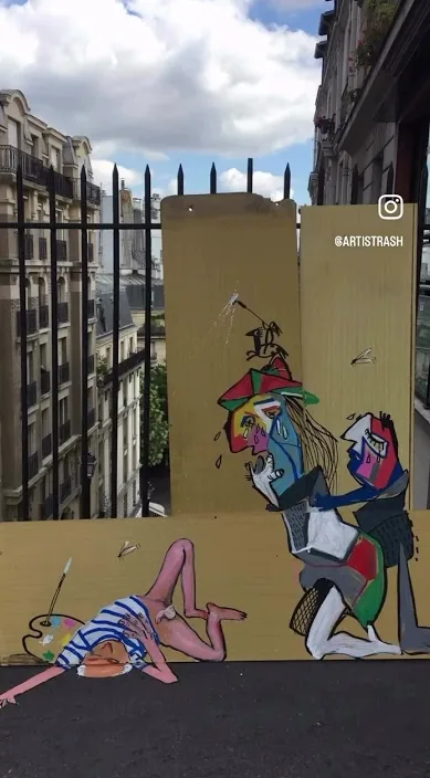 París – Street-Art in Barcelona: Szene aus dem Art-Is-Trash-Video von Francisco de Pájaro