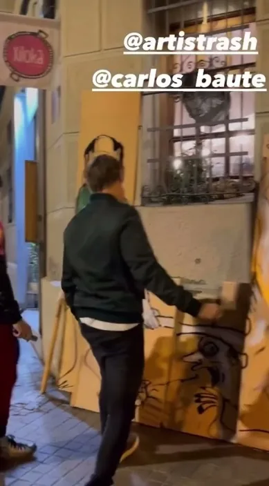 Pintando basura con Carlos Baute – Street-Art in Barcelona: Szene aus dem Art-Is-Trash-Video von Francisco de Pájaro