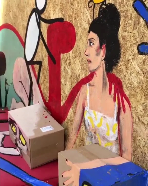 Pintando basura en Croacia – Street-Art in Barcelona: Szene aus dem Art-Is-Trash-Video von Francisco de Pájaro