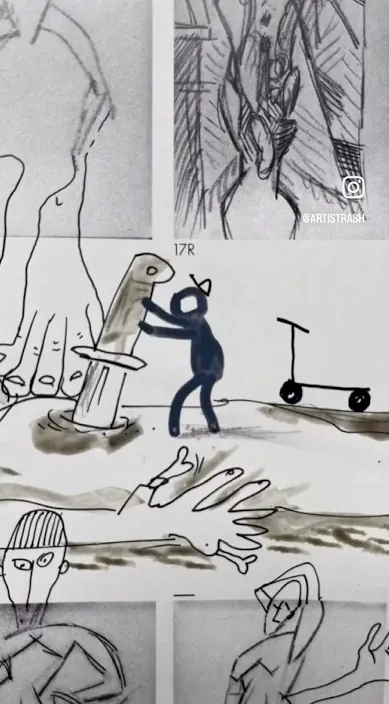 Pintando con picasso – Street-Art in Barcelona: Szene aus dem Art-Is-Trash-Video von Francisco de Pájaro