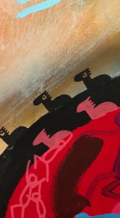 Pintura acrílica sobre lienzo – Street-Art in Barcelona: Szene aus dem Art-Is-Trash-Video von Francisco de Pájaro
