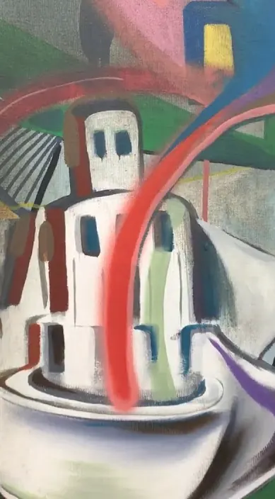 Pintura al óleo – Street-Art in Barcelona: Szene aus dem Art-Is-Trash-Video von Francisco de Pájaro