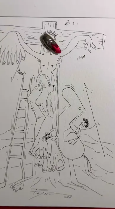 Pipa crucificada – Street-Art in Barcelona: Szene aus dem Art-Is-Trash-Video von Francisco de Pájaro