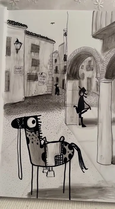 Plaza chica zafra – Street-Art: Szene aus dem Art-Is-Trash-Video von Francisco de Pájaro