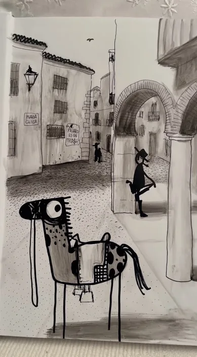 Plaza chica zafra – Street-Art: Szene aus dem Art-Is-Trash-Video von Francisco de Pájaro