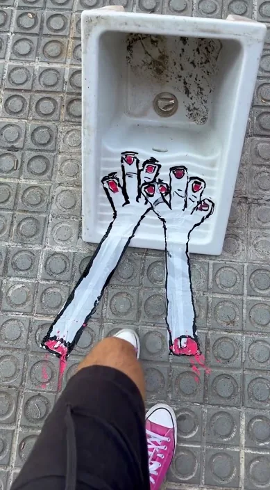 Poncio pilatos – Street-Art in Barcelona: Szene aus dem Art-Is-Trash-Video von Francisco de Pájaro