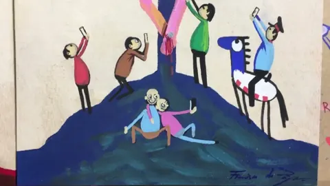 Que la tecnología nos coja confesados – Street-Art in Barcelona: Szene aus dem Art-Is-Trash-Video von Francisco de Pájaro