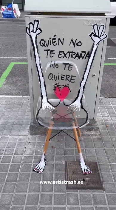 Quien te extraña – Street-Art in Barcelona: Szene aus dem Art-Is-Trash-Video von Francisco de Pájaro