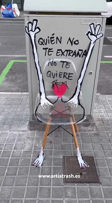 Quien te extraña – Street-Art in Barcelona: Szene aus dem Art-Is-Trash-Video von Francisco de Pájaro