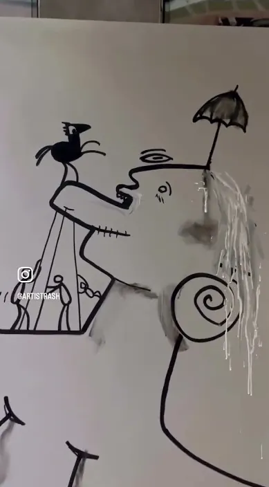 Recupera la sobriedad – Street-Art in Barcelona: Szene aus dem Art-Is-Trash-Video von Francisco de Pájaro