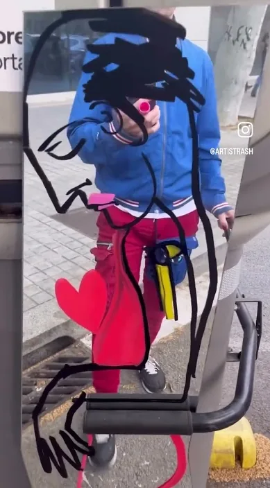 Referente cultural – Street-Art in Barcelona: Szene aus dem Art-Is-Trash-Video von Francisco de Pájaro