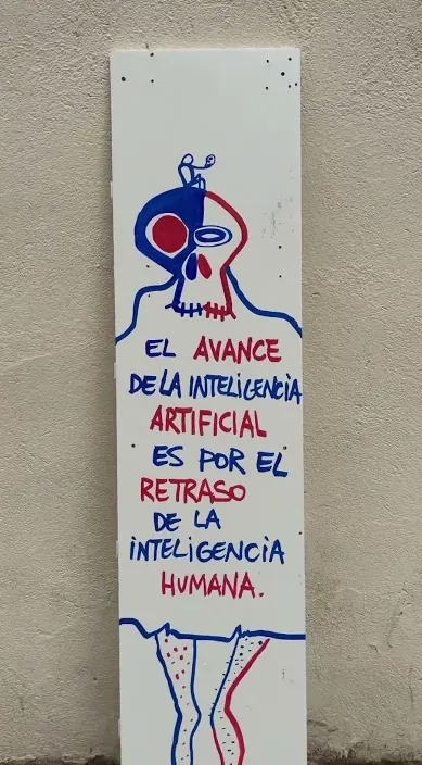 Retraso intelectual es – Street-Art in Barcelona: Szene aus dem Art-Is-Trash-Video von Francisco de Pájaro