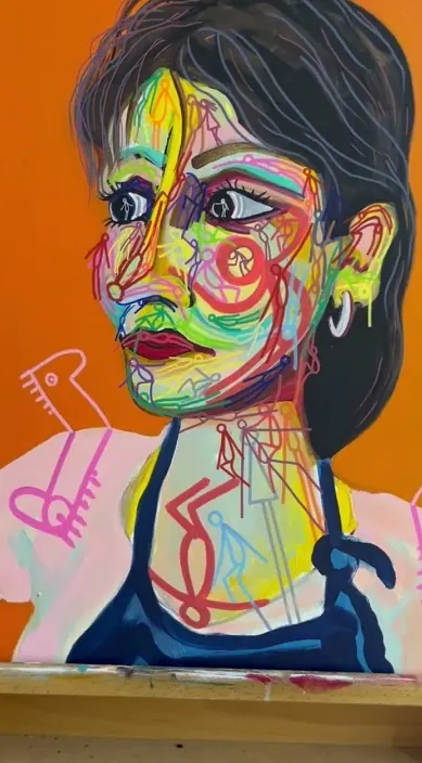 Retrato de mujer www. es – Street-Art in Barcelona: Szene aus dem Art-Is-Trash-Video von Francisco de Pájaro