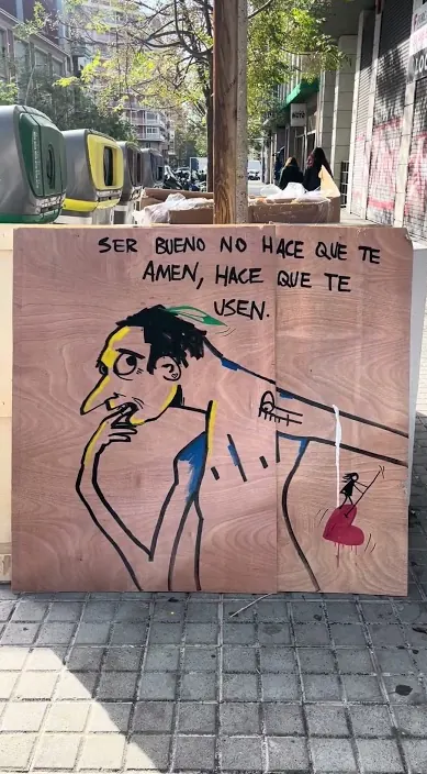 Ser bueno – Street-Art in Barcelona: Szene aus dem Art-Is-Trash-Video von Francisco de Pájaro