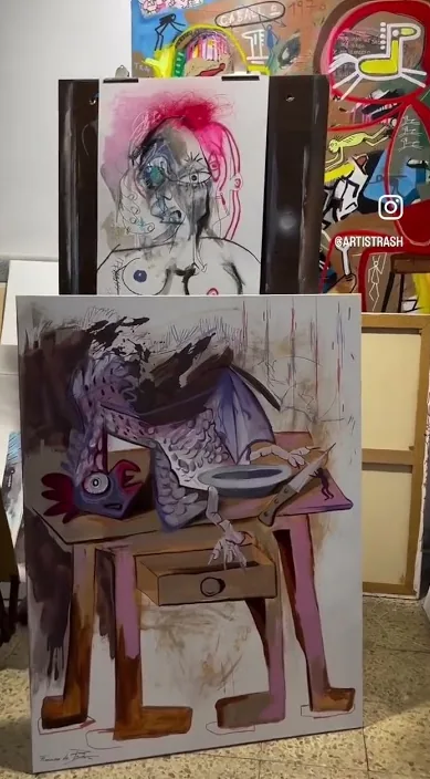 Silencio en el estudio – Street-Art in Barcelona: Szene aus dem Art-Is-Trash-Video von Francisco de Pájaro