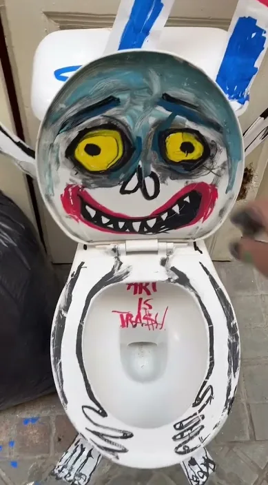 T.V.E. es – Street-Art: Szene aus dem Art-Is-Trash-Video von Francisco de Pájaro