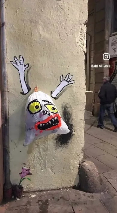 Tag – Street-Art in Barcelona: Szene aus dem Art-Is-Trash-Video von Francisco de Pájaro