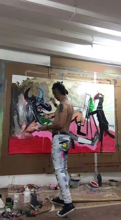 Tercera sesión de una pintura espontánea Tercera sesión de una pintura espontánea – Street-Art in Barcelona: Szene aus dem Art-Is-Trash-Video von Francisco de Pájaro
