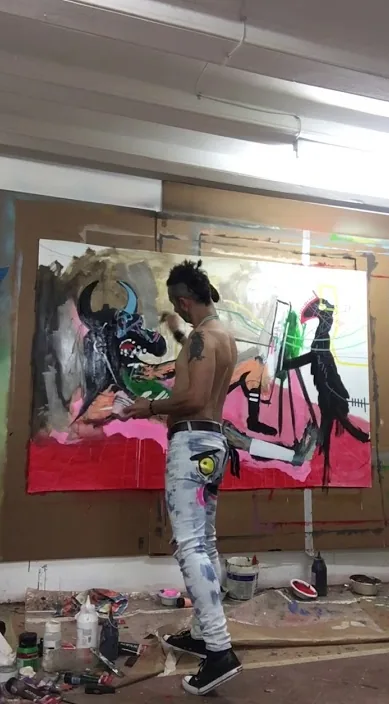 Tercera sesión de una pintura espontánea – Street-Art in Barcelona: Szene aus dem Art-Is-Trash-Video von Francisco de Pájaro