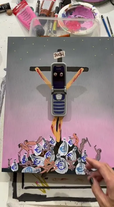 Trash es – Street-Art: Szene aus dem Art-Is-Trash-Video von Francisco de Pájaro