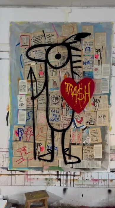 TRASH www. es – Street-Art in Barcelona: Szene aus dem Art-Is-Trash-Video von Francisco de Pájaro