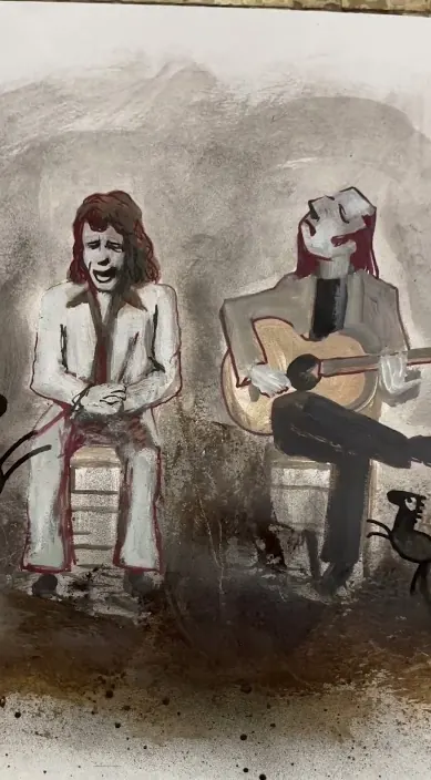Tu cariño es mi castigo. www. es – Street-Art in Barcelona: Szene aus dem Art-Is-Trash-Video von Francisco de Pájaro