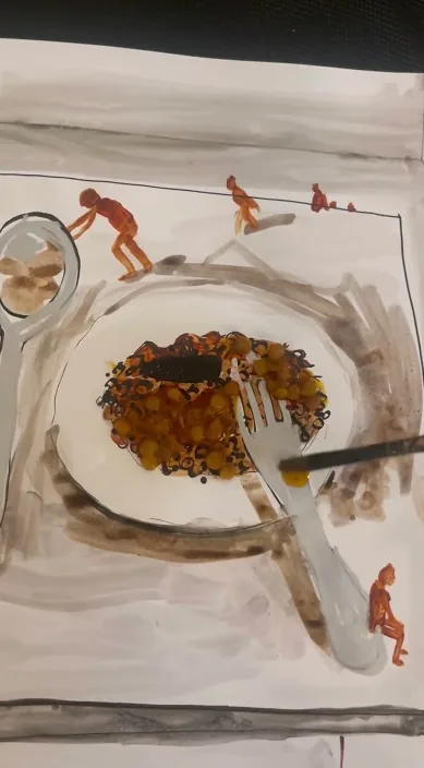 Una obra de arte para comérsela – Street-Art in Barcelona: Szene aus dem Art-Is-Trash-Video von Francisco de Pájaro