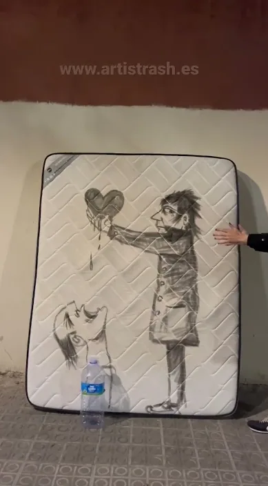 Yo – Street-Art in Barcelona: Szene aus dem Art-Is-Trash-Video von Francisco de Pájaro