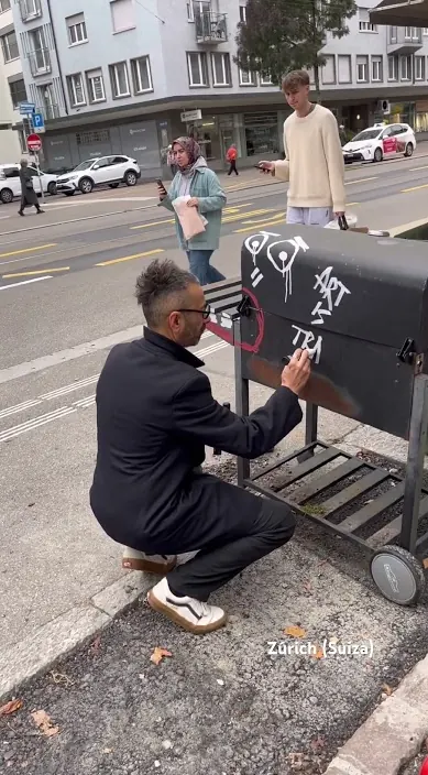 Zúrich – Street-Art in Barcelona: Szene aus dem Art-Is-Trash-Video von Francisco de Pájaro