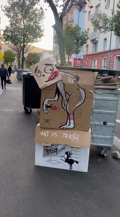 Zúrich - suiza – Street-Art in Barcelona: Szene aus dem Art-Is-Trash-Video von Francisco de Pájaro